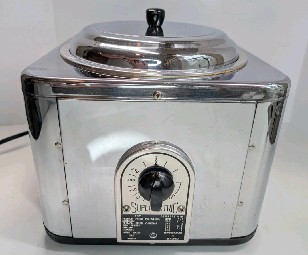 Superlectric Vintage Chrome Electric Deep Fryer 1940s 1950s Works ...