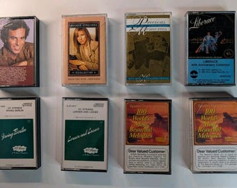 Lot of 12 Easy Listening Cassettes Liberace Barbra Streisand Julio Iglesias Pop