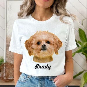 Custom Pet Shirt, Personalized Pet Shirt, Pet Photo Name Shirt,  Custom Pet Portrait Shirt, Dog Owner Gift, Custom Dog Shirt, Dog Mom Gift