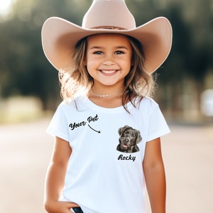 Custom Pet Kids Shirt, Kids Pet Portrait Youth Shirt, Toddler Youth Custom Dog Shirt, Kids Pet Portrait Shirt, Personalized Kids Cat Shirt