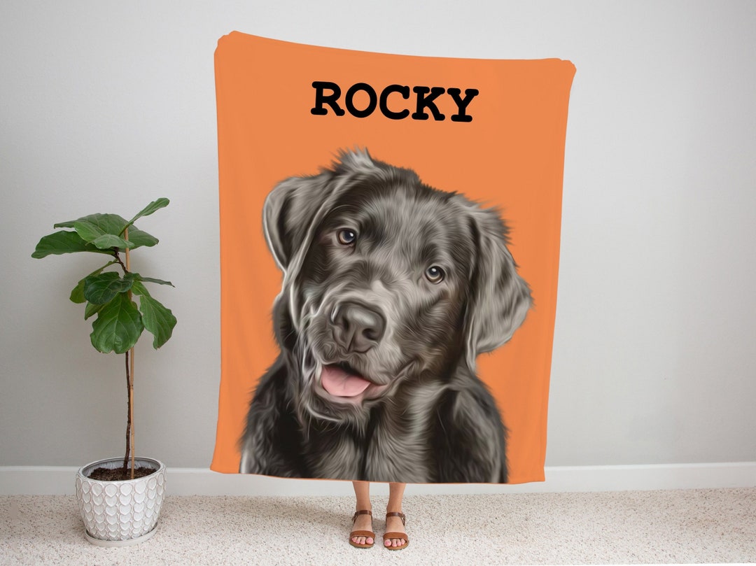 Custom Pet Blanket, Custom Name Dog Blanket, Personalized Digital Pet