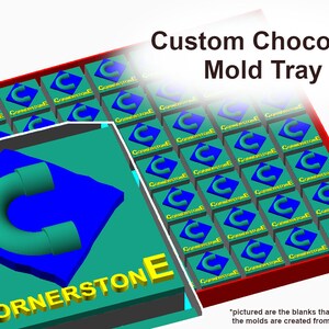 Custom Chocolate Mold With Your Design - Tray of Bars or Single Bar  | Custom Candy Mold