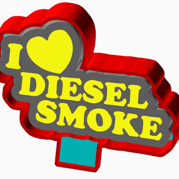 I Love Diesel Smoke - Freshie Blank for molding 3d printer file STL