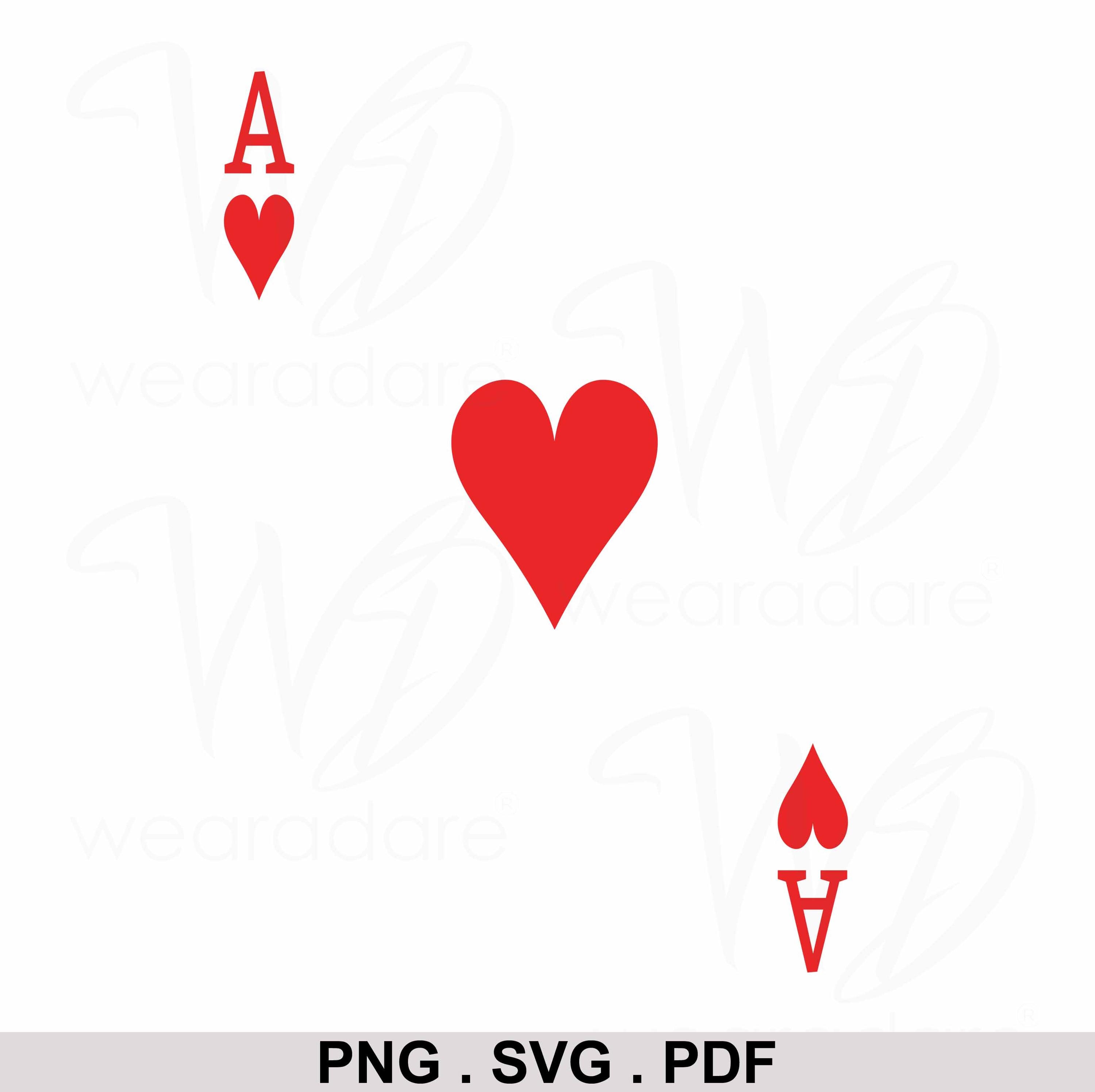 Ace of Hearts Card PNG SVG, Playing Card Print, Poker Cards SVG