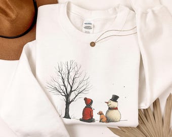 Merry Christmas Sweatshirt, Christmas Snowman Sweatshirt, Snowman Shirt, Christmas Crewneck, Christmas Shirts for Women, Christmas dog shirt