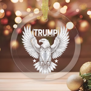 Trump Ornament, Trump Make America Great Again Ornament, MAGA Trump Glass Ornament, MAGA Ornament Christmas, Trump Glass Christmas Ornament