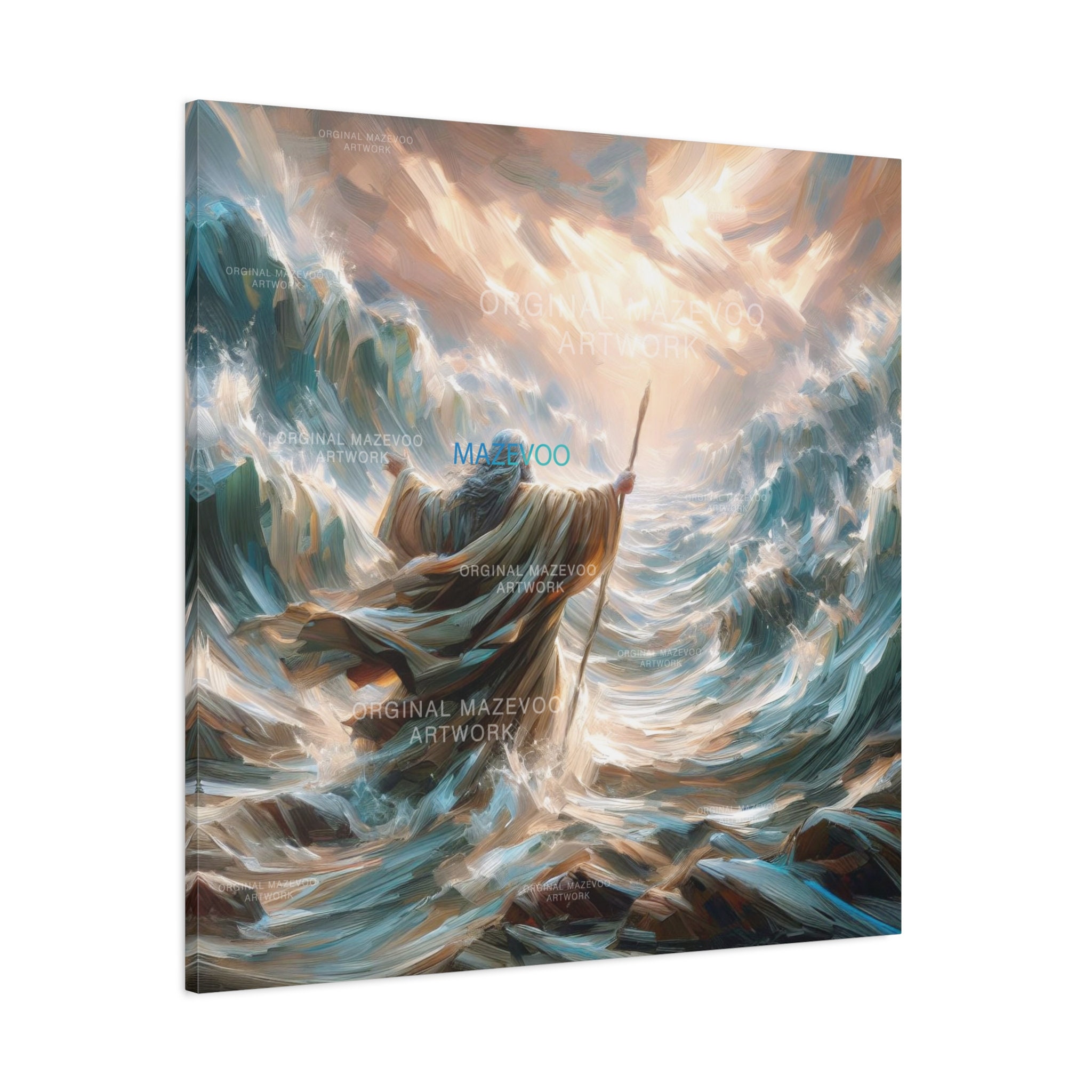 Moses Parting the Red Sea Canvas Print | Biblical Exodus Artwork