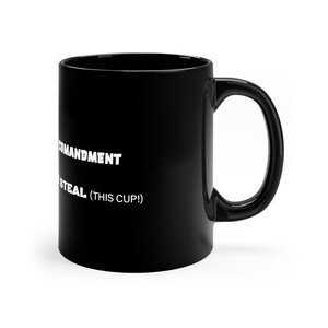 Taza del octavo mandamiento / No robarás esta taza / Taza de café cristiano divertida / Taza de las Escrituras / Taza de cerámica de 11 oz para la oficina de trabajo /