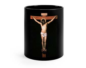 Jesus on the Cross Mug | Catholic Gifts for Men gift Set | Christian Mugs for Men | Jesus Mug | 11 oz Ceramic | Religious coffee mugs |