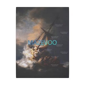Christ in the storm on the Sea of Galilee Wall Art Canvas | Rembrandt Painting Reproduction | Bible Decor | Large Small Sizes Living Artwork