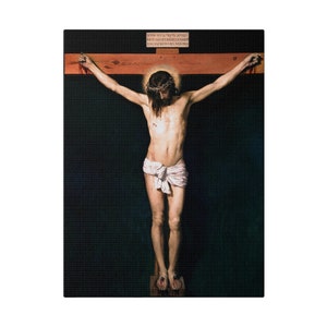 Cristo crocifisso Canvas Wall Art (1632) / Diego velazquez Jesus Painting / Jesus cross painting / Bible Decor / Large Small Sizes Artwork