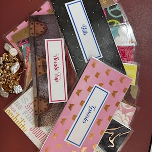 Sobre para efectivo - Laminado - 5 o 10 diseños combinados - Inspirado en Dave Ramsey - Inspirado en fraude con tarjetas de crédito