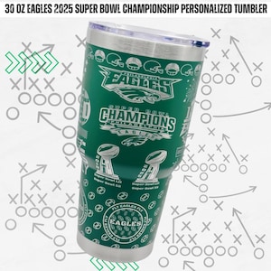 Personalized Eagles Super Bowl Champions Tumbler: 30oz Stainless Steel, Optional Coaster