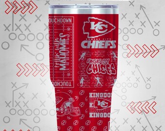 Personalized Kansas City Chiefs Yeti 30oz Tumbler: Laser Engraved, Free Coaster with Magslider Lid