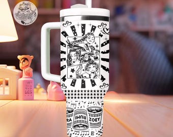 K-Pop Demon Hunters Engraved Tumbler, Personalized 40oz, Free Coaster