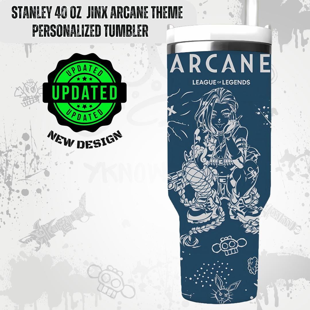 Personalized Arcane Jinx Stanley Tumbler: Laser Engraved 40oz