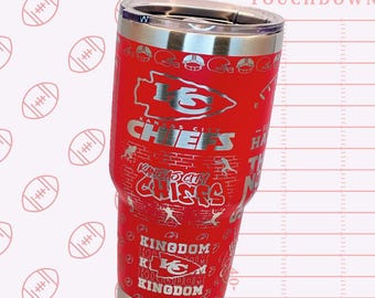 Personalized Kansas City Chiefs Tumbler: Laser Engraved 30oz Stainless Steel