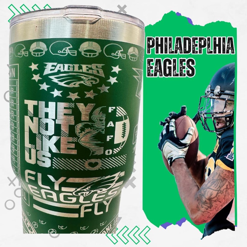 Targa Frontale Auto Philadelphia Eagles Football - Alluminio Laser Inciso Nero Opaco 12x6 Pollici - Foto 2