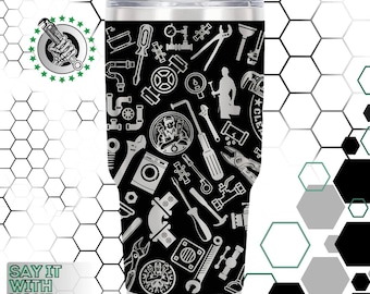 Personalized Plumber Design Yeti 30oz Tumbler: Magslide Lid with Free Slate Coaster.