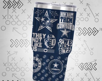 Personalized Dallas Cowboys Yeti Tumbler: Laser Engraved Stainless Steel, Free Coaster