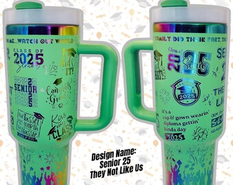 Personalized 2025 Graduation Tumbler: 40oz with Free Coaster