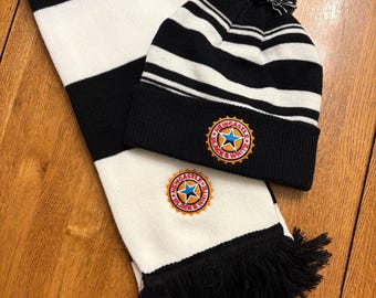 NEWCASTLE Brown Ale Inspired Football Scarf/Beanie/Cap Embroidered Logo