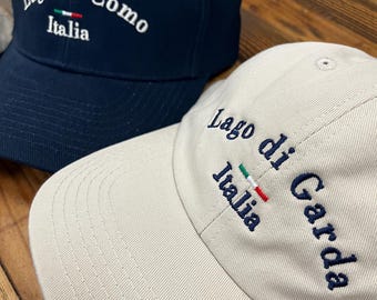 ITALIAN LAKES Retro Boating Fashion Cap Lake Como/Lake Garda Headwear