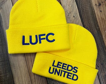 LUFC/LEEDS UNITED Football Club Embroidered Beanie