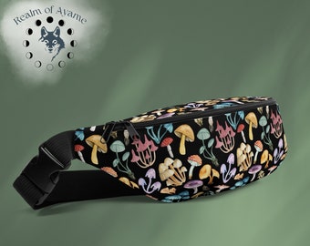 Mushroom Dreams Fanny Pack - Black