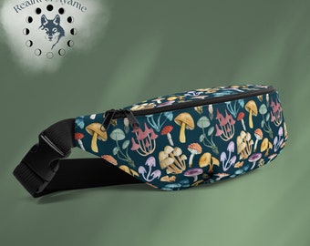 Mushroom Dreams Hip / Waist Bag - Teal