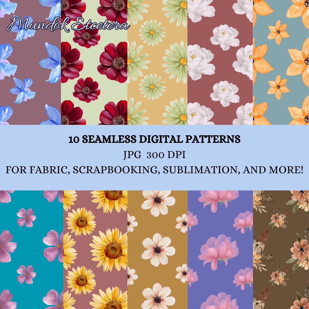 Digital Seamless Pattern - Floral Digital Seamless Pattern for Fabric ...