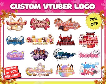 Vtuber Logo | Custom Logo | Streamers Logo | Cute Logo | Kawaii Logo