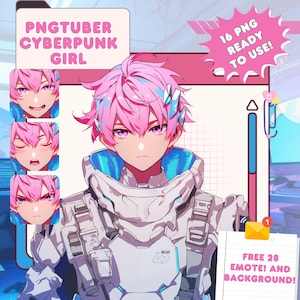 Ready to Use PNGTuber Model | Cyberpunk male PNGTuber Premade Model | VeadoTube Model  | GIFTuber | Discord | Twitch | Commercial Use