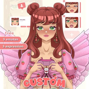 Custom Anime PNGtuber Model Commission, Streaming Avatar, Gift for VTuber image 8