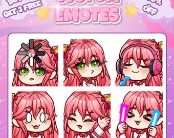 Custom Animated Chibi Twitch Emotes: Vtuber/Kick Channel Art