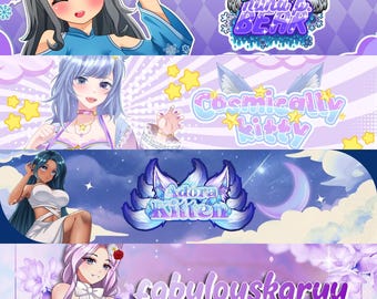 Custom Anime Streaming Banner: Twitch, YouTube, Discord, Twitter