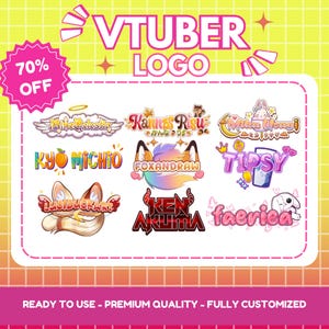 Vtuber Logo | Custom Logo | Streamers Logo | Cute Logo | Kawaii Logo