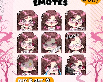 Custom Twitch Emotes, Animated Emotes, Vtuber & Kick Emotes in Cute Chibi Anime Style