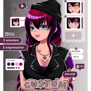 Custom Anime PNGtuber Model Commission, Streaming Avatar, Gift for VTuber image 7