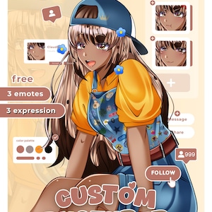 Custom Anime PNGtuber Model Commission, Streaming Avatar, Gift for VTuber image 10