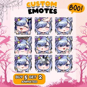 Emotes animés personnalisés pour animaux de compagnie : émoticônes secondaires Twitch et Kick, style anime