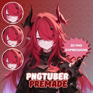 Klaar voor gebruik Demon Girl premade pngtuber | Png-knolkarakter | Ontwerp van png-knol | Halloween-pngknol | Live2d-model | Pngtuber voor meisje