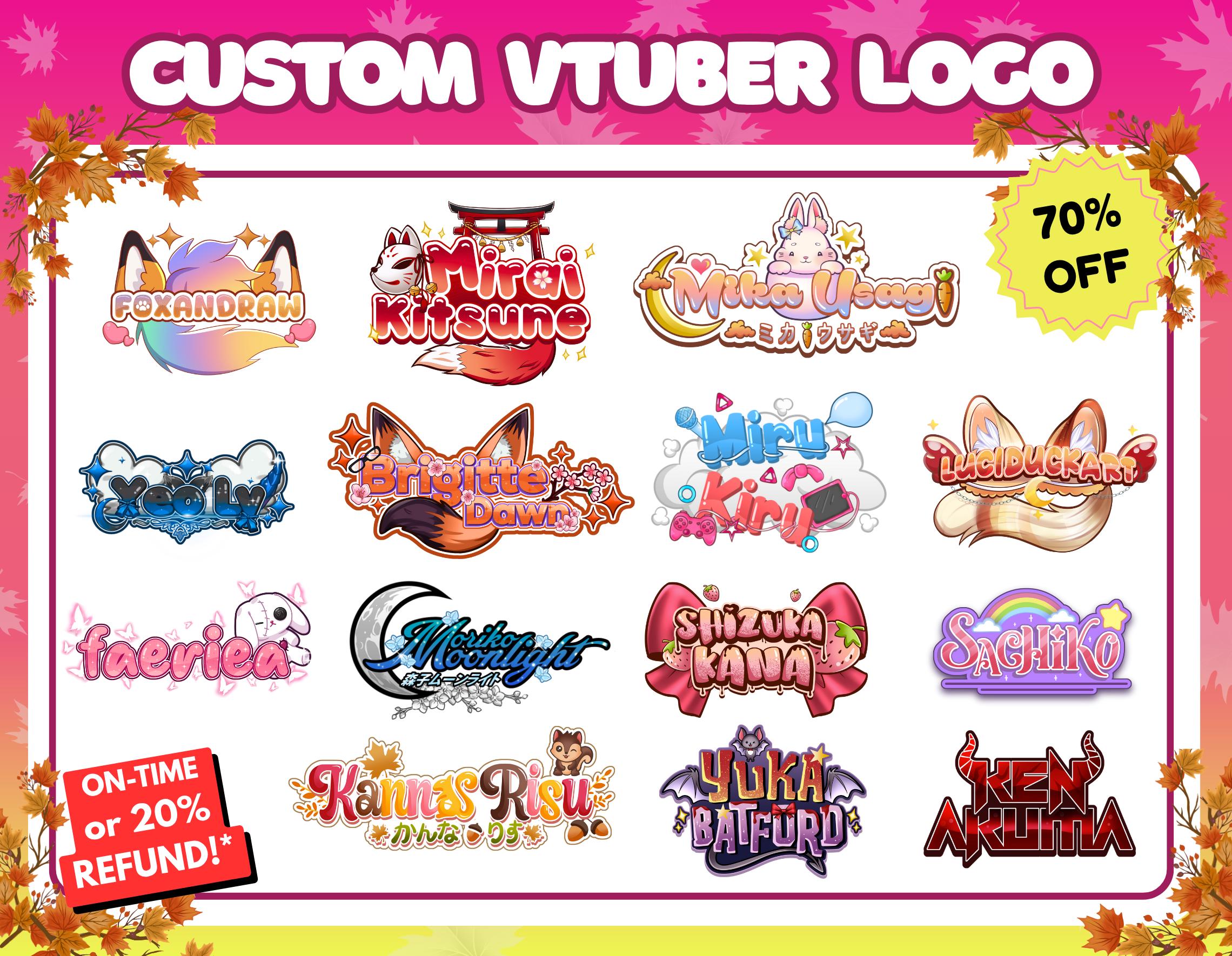 Custom Vtuber Logo | Kawaii Logo | Cute Logo | Text Logo | PNGTuber Logo | GIF logo | Logo Commission, GIFTuber Logo | Stream Logo