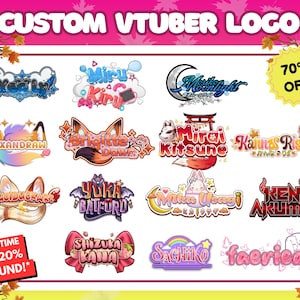 Logotipo de Vtuber personalizado / Logotipo de Vtuber / Logotipo de texto / Logotipo animado / Logotipo lindo / Logotipo kawaii / Logotipo PNGTuber / Logotipo de streamers / Twitch / Discord