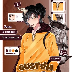 Custom Anime PNGtuber Model Commission, Streaming Avatar, Gift for VTuber image 9