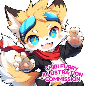 Furry Art Commission | Chibi Furry | Custom Anime Furry Profile Picture | Furry Icon Sketch | Fursona Commission | Anime Furry