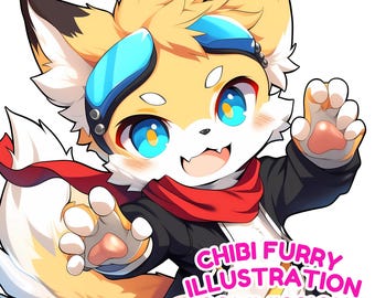 Furry Art Commission | Chibi Furry | Custom Anime Furry Profile Picture | Furry Icon Sketch | Fursona Commission | Anime Furry
