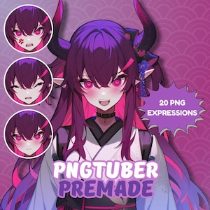 Klaar voor gebruik Demon Girl premade pngtuber | Png-knolkarakter | Ontwerp van png-knol | Live2d-model | Halloween-pngknol | Pngtuber voor meisje