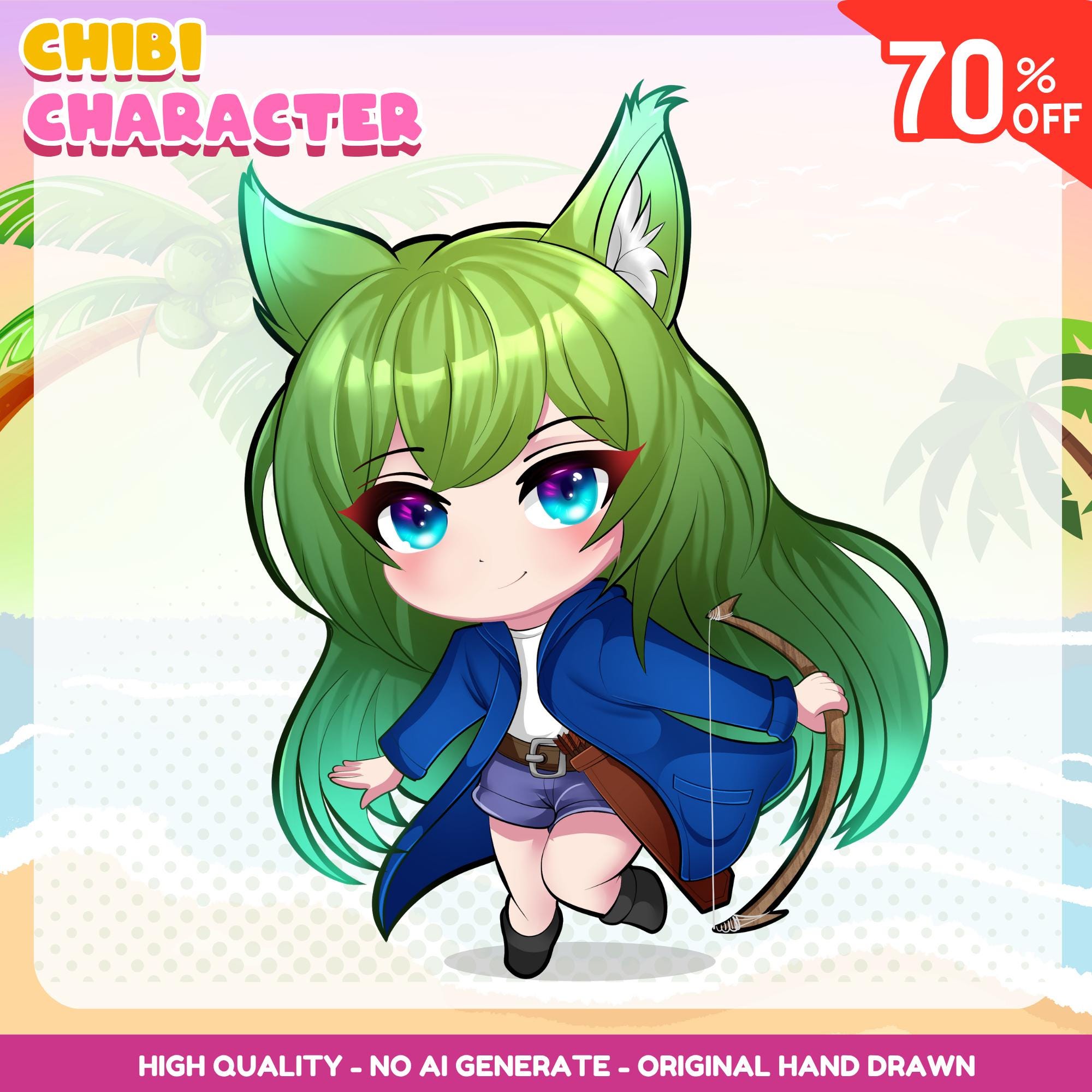 Aangepaste chibi-personageillustratie: emotes, stickers, profielfoto's -  Etsy België, image size:2000x2000