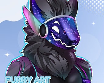 Custom Furry Art Commission, Fursona Avatar Illustration, Anthro Character PFP